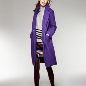 ALFANI Textured Boucle Concealed Snap Front Coat